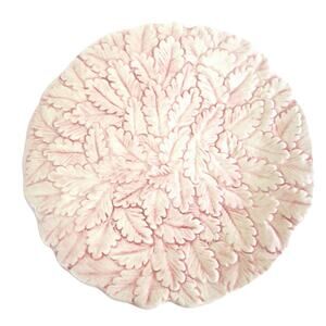 Ethan Allen Pink Dinner Plate Italian Pottery 10" Raised Leaf Garden Italy New